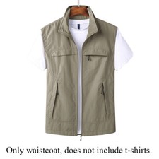 Mens Multi Pocket Vest Zipper