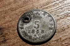 OLD SILVER COIN 1858 A