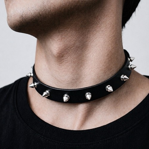Spiked studded choker - studded,