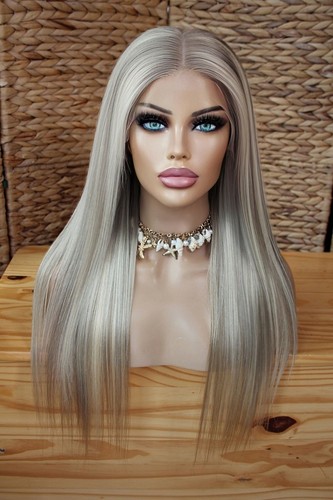Wig human hair lace - , blonde