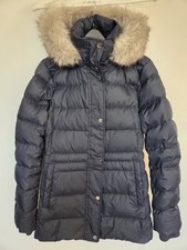 Tommy Hilfiger Women's Goose Down Puffer Jacket Small Navy Detachable Hood