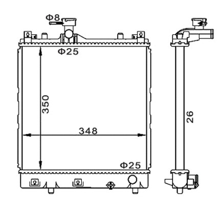 Radiator engine cooling - radiator, fits