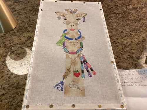 Stitching giraffe hand - hand, painted