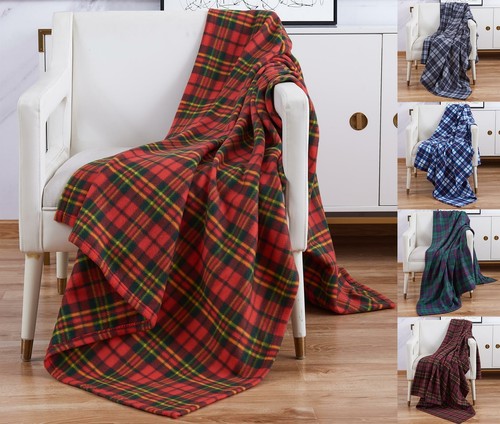 Fleece blanket check warm - fleece, &