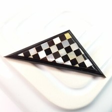 Vintage Abalone Brooch Large Plastic Geometric Lapel Pin