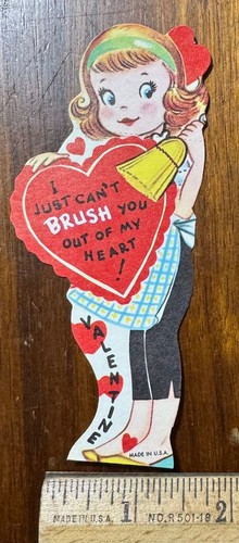 Vintage valentine card woman - vintage,