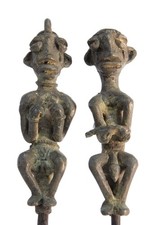 Pair old bronze iron - bronze, &