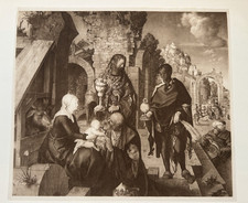 Antique Dürer Print c1901 – Adoration of the Kings | Biblical Renaissance Art