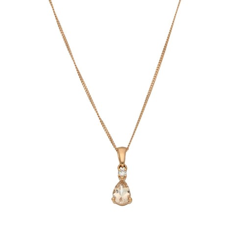 Ladies 9ct rose gold - rose, morganite