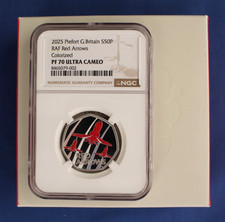 2025 Silver Proof Piedfort 50p "The Red Arrows" NGC Graded PF70 with Case & COA