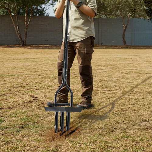 Hollow tine spike hand - hand, lawn
