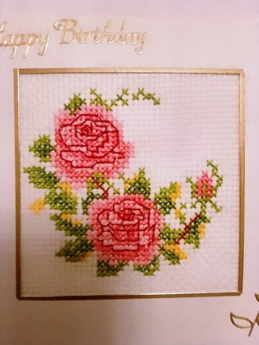 Birthday card completed cross - birthday,