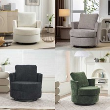 Chenille Swivel Chair, Round