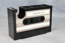 Rewind Desk Tidy Retro Cassette Tape Sellotape Dispenser Pen Pencil Holder Caddy