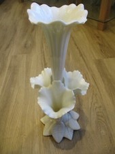 White Porcelain Ceramic 4 Lily fluted vase