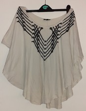 Topshop bone print sleeveless poncho top size 12 has small hole