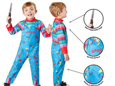 Kids BABY CHUCKY Halloween Costume Fancy Dress Boys Girls Toddler Killer Horror