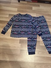 Navy Primark Disney Stitch Velour  Christmas Pyjamas Age 11–12 Years