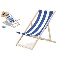 Wooden Deck Beach Folding Chair Lounger Sunbed Garden Seaside Beach Chairs Seat