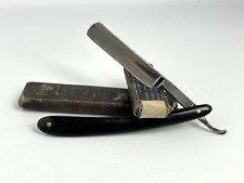 Antique straight razor cut throat K silver steel Sheffield boxed 1900s