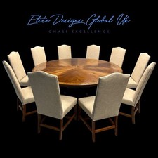 6.5ft Elite Art Deco Sunburst mahogany, Rosewood & Brass inlay Circular table