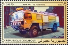 MAN Rosenbauer KAT 16.422 BUFFALO Fire Engine / Crash Tender Stamp 2020 Djibouti