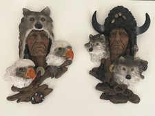 2x Native American Indian Wall