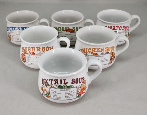 Ceramic recipe soup mugs - ceramic,