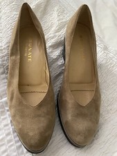 Brunate Italian Ladies Suede Shoes Beige Wedge Heel Unworn Designer Size 41