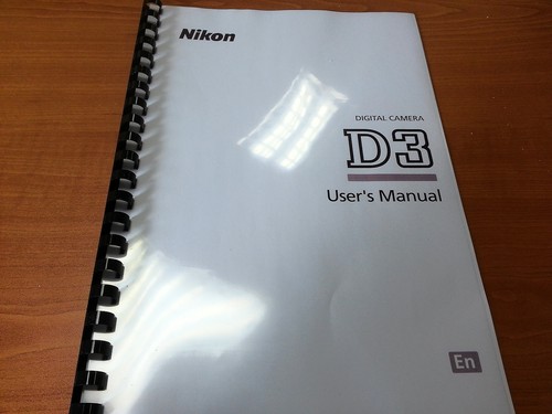 Nikon printed instruction - nikon, d3