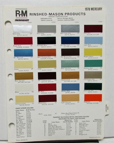 1978 mercury color paint - 1978,