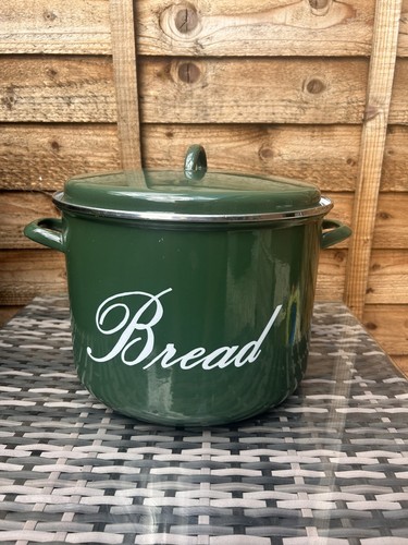 Large vintage green enameled - large,