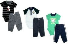 Carter's Baby Boys 2 Pc Short Sleeve Bodysuit & Pants Set NWT Newborn 3M or 6M