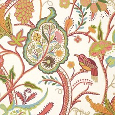 Thibaut Wallpaper Windsor Cream Red Birds Floral 68.5cmx8.2m T14305 50% Off RRP