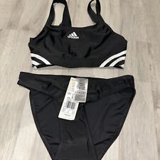 Adidas Ladies 26 Inch 3 Stripe Bikini Set New Black