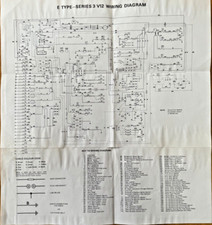 E Type Jaguar S 3 V12 XKE Wiring Diagram  15 x 14" AND IN V/GOOD CONDIOTION
