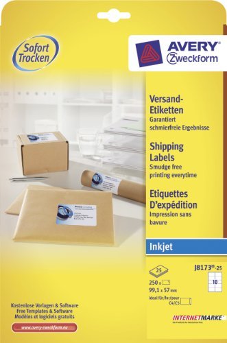 Avery labels j8173 instant - avery, j8173-25