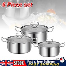 3 PCS Soup Pot+ 3 PCS Lid
