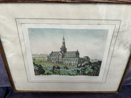 Antique framed signed coloured - antique,