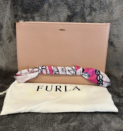 Furla pink leather - pink, zip