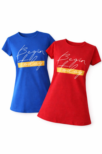 Womens slogan shirt begin - womens,