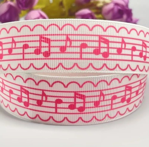 Musical notes grosgrain - grosgrain, ribbon