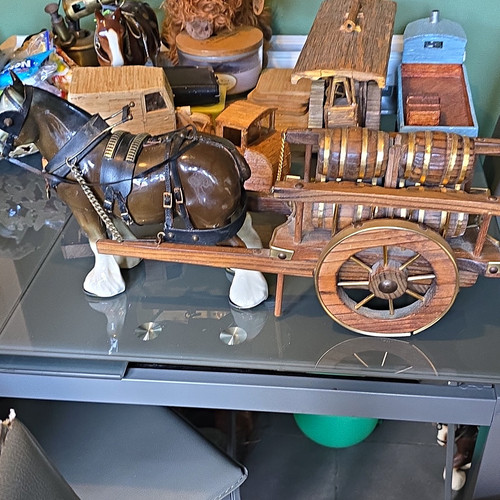 Wood metal horse - metal,