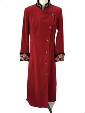 Joe Browns Size 10 Boutique Embroidered Dress Coat in red velvet Stunning