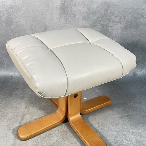 Cream footstool faux leather - footstool,