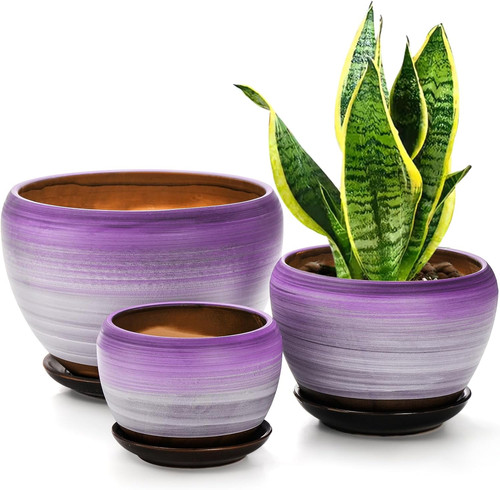Set ceramic flower pots - of,