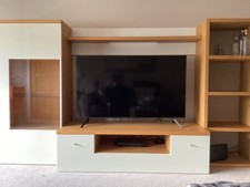 Quality German  Hulsta TV/entertainment Unit In Oak With Gloss Cabinet Fronts
