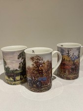 3 Danbury Mint Bone China Mugs