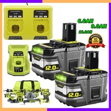 8-12AH 18V Battery For Ryobi One+ Plus P108 Li-ion RB18L50 RB18L40 P104 /Charger