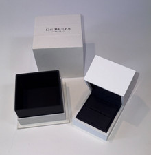 white DeBeers Ring Box and
